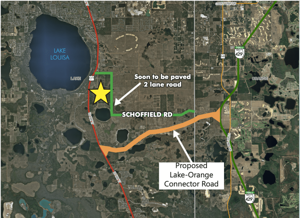 A new toll road is planned to connect Hwy 27 south of the community to the 429 Toll Road making a much quicker commute to Orlando.